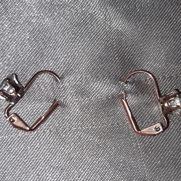 Vintage Hinged Pierced Crystal Earrings - Picture 2 of 2